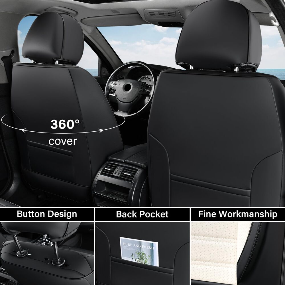Coverado Car Seat Covers Set for Front and Back Seats Auto Interior Universal Fit