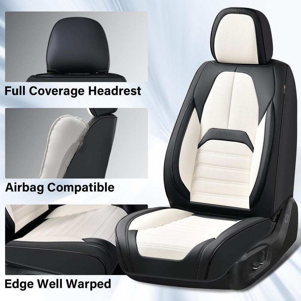 Coverado 5 Full Set Car Seat Covers Set for Front and Back Seats Auto Interior Universal Fit
