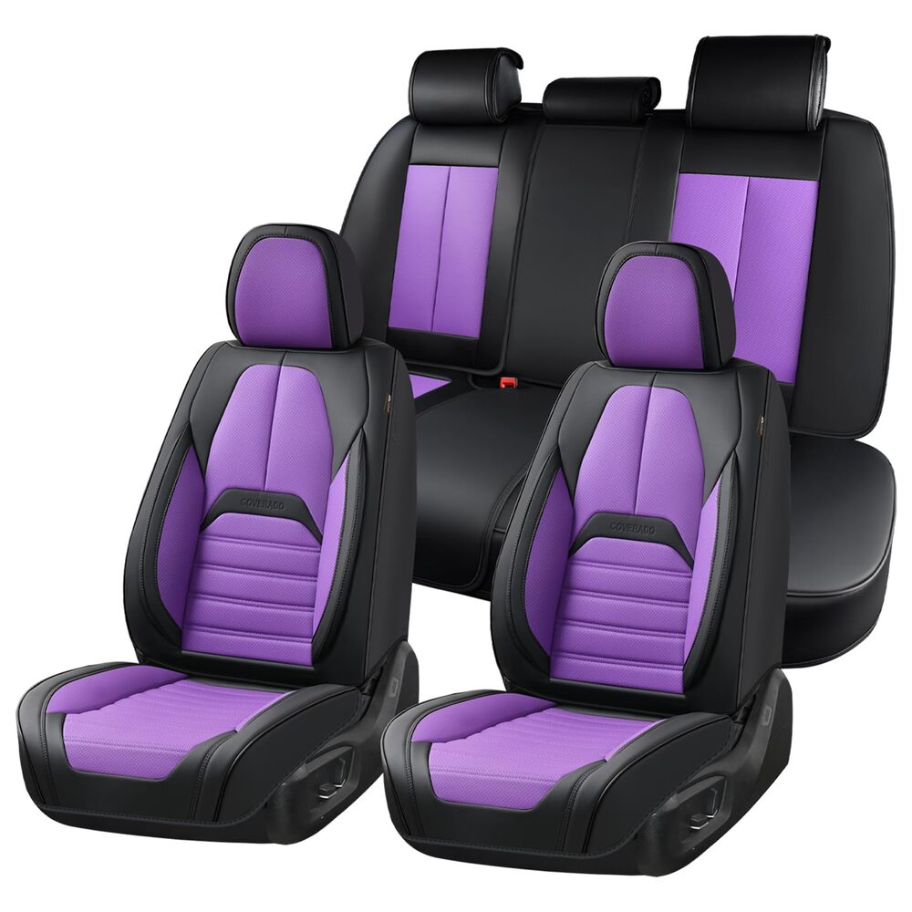 Coverado 5 Full Set Car Seat Covers Set for Front and Back Seats Auto Interior Universal Fit