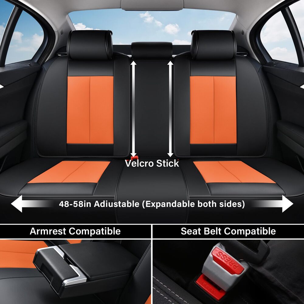 Coverado 5 Full Set Car Seat Covers Set for Front and Back Seats Auto Interior Universal Fit