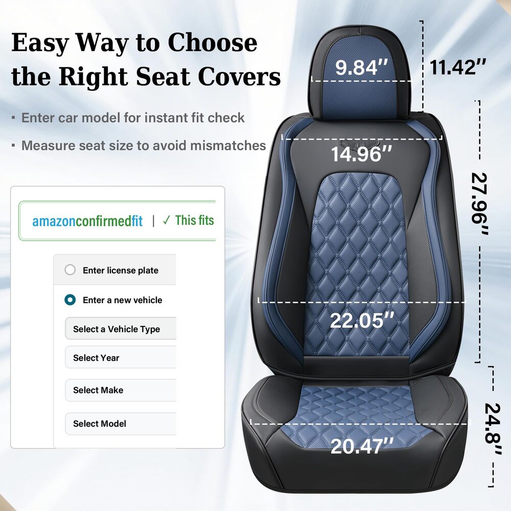 Coverado Seat Covers Premium Faux Leather Front and Back Seats Universal Fit Seat Protectors