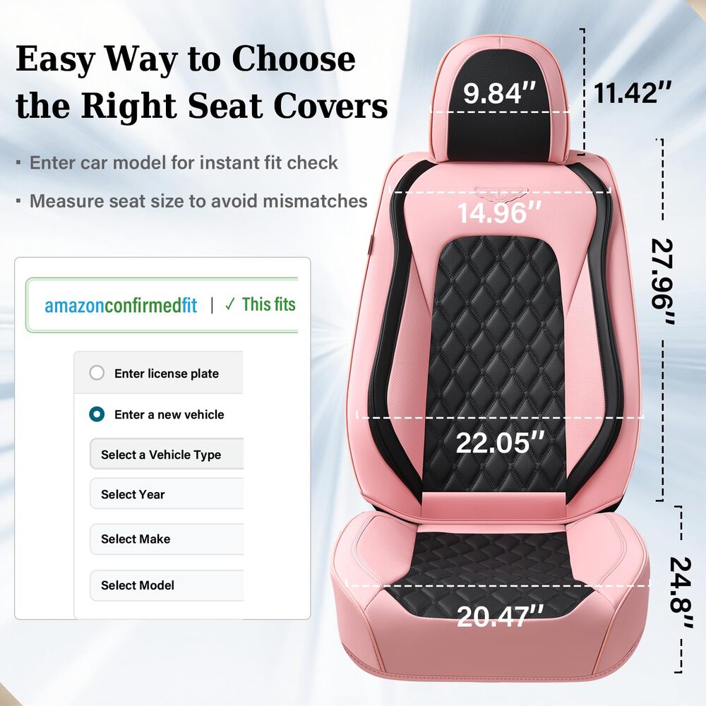 Coverado Seat Covers Premium Faux Leather Front and Back Seats Universal Fit Seat Protectors