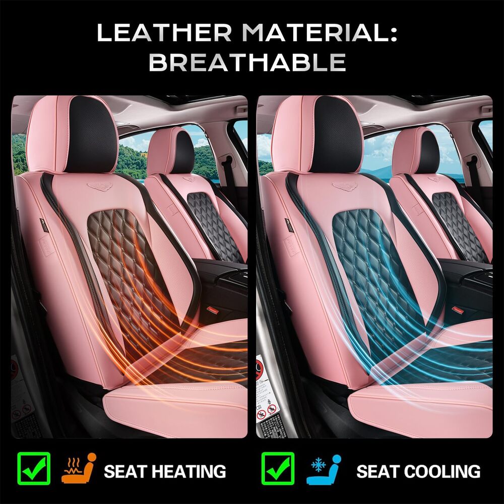 Coverado Seat Covers Premium Faux Leather Front and Back Seats Universal Fit Seat Protectors