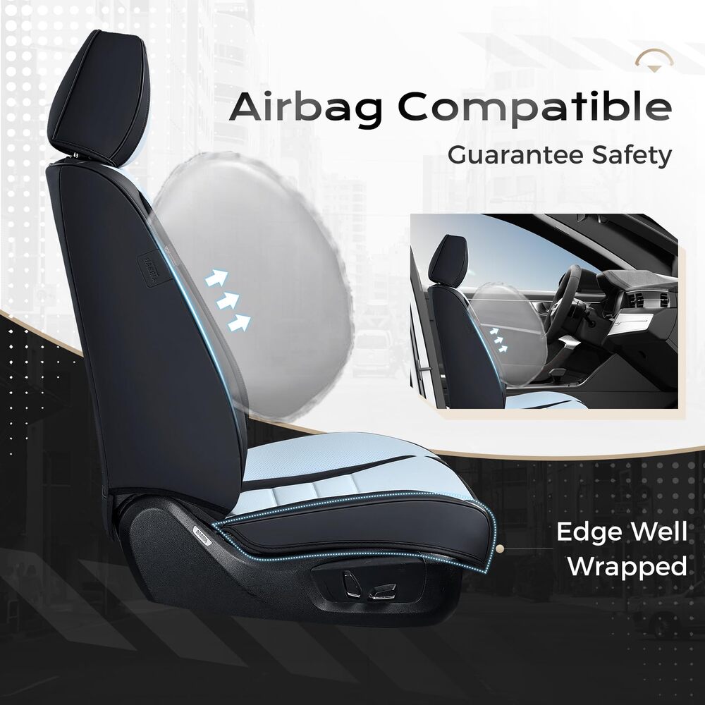 5 Seats Coverado Car Seat Covers Full Set Premium Leather Front Rear Auto Seat Protectors Universal Fit