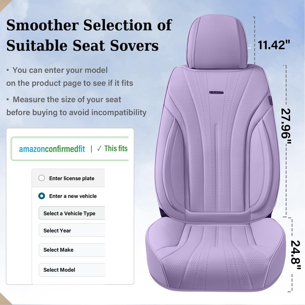 Coverado 5 Seats Full Set Car Seat Covers Front and Back Quality Leather Auto Seat Protectors Universal Fit
