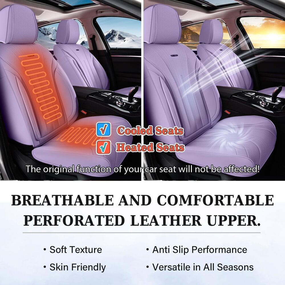Coverado 5 Seats Full Set Car Seat Covers Front and Back Quality Leather Auto Seat Protectors Universal Fit