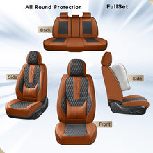 Load image into Gallery viewer, 2 Seats Coverado Front Driver Passenger Car Seat Covers Back Support Premium Leather Waterproof Auto Seat Protectors Universal Fit