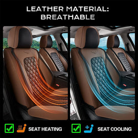 2-Seat Coverado Seat Covers for Driver Passenger Front Seats Premium Faux Leather Universal Fit