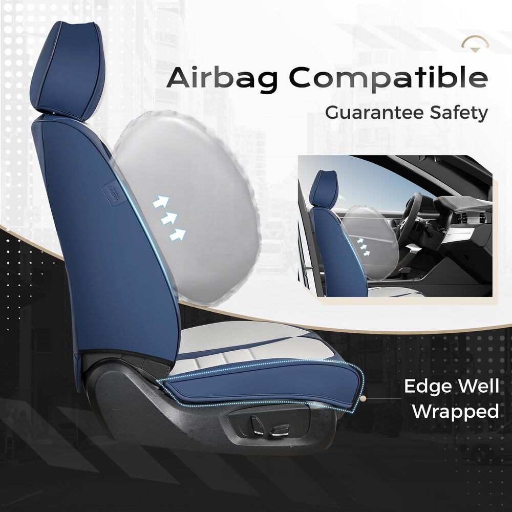 5 Seats Coverado Car Seat Covers Full Set Premium Leather Front Rear Auto Seat Protectors Universal Fit