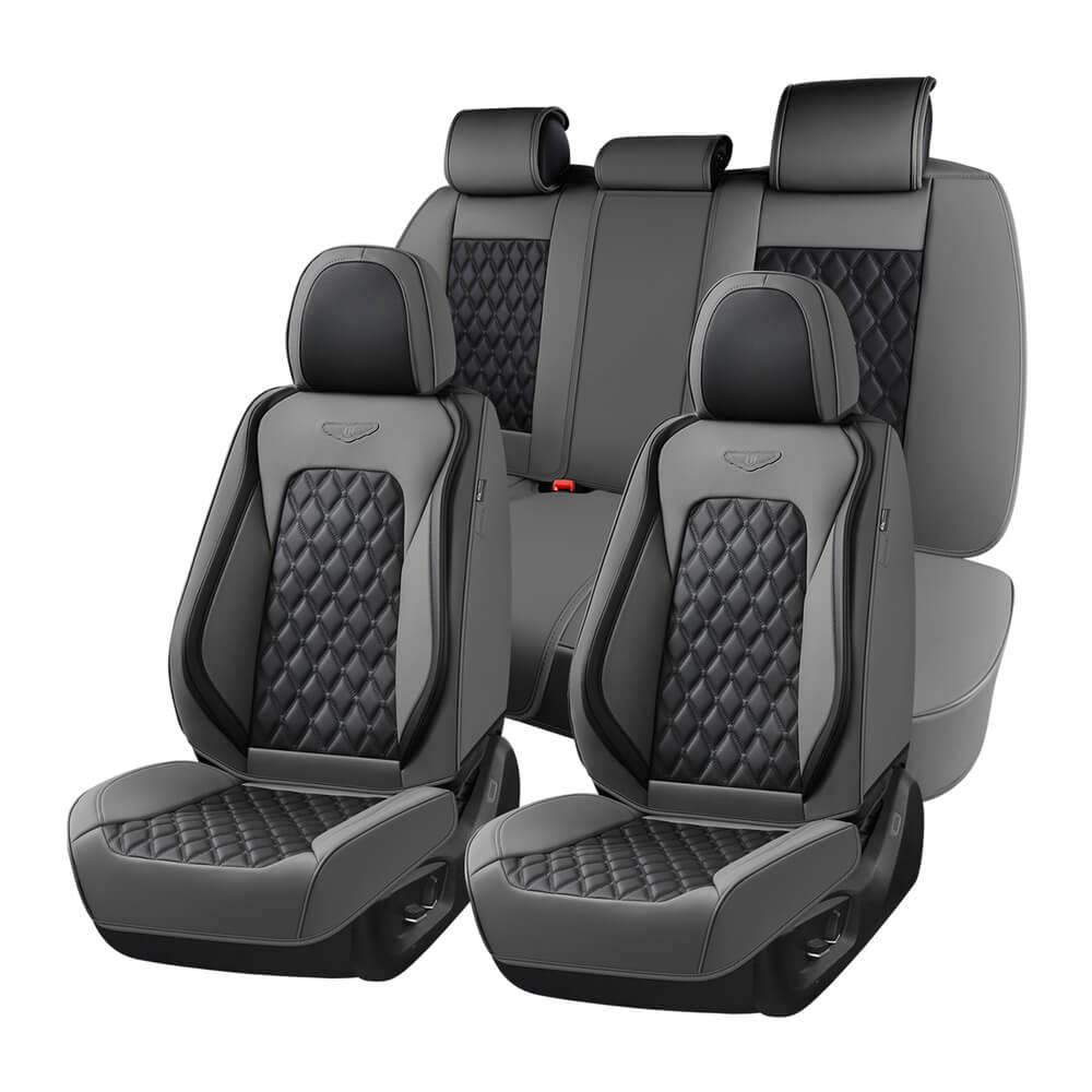 Coverado Seat Covers Premium Faux Leather Front and Back Seats Universal Fit Seat Protectors