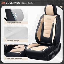 Load image into Gallery viewer, Coverado Front and Back Car Seat Covers Premium Leather Auto Seat Protectors Universal Fit Cars, SUV, Truck