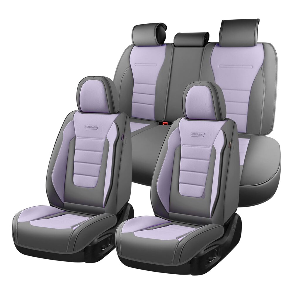 Coverado Front and Back Car Seat Covers Premium Leather Auto Seat Protectors Universal Fit Cars, SUV, Truck