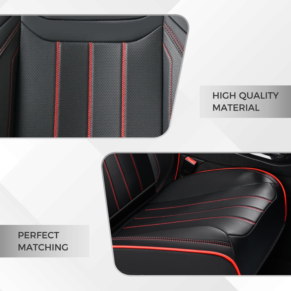 Coverado Premium Leatherette Car Seat Covers Front Seat 2 Seat and Full Set 5 Seat Protectors for SUVs Trucks Cars