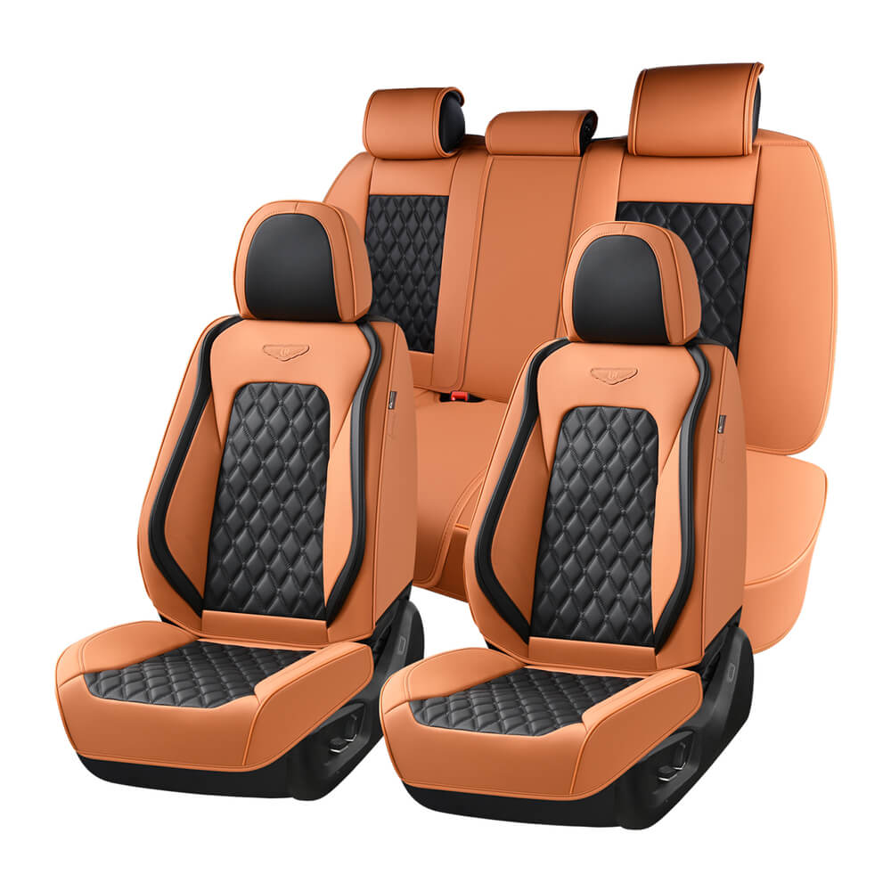 Coverado Seat Covers Premium Faux Leather Front and Back Seats Universal Fit Seat Protectors