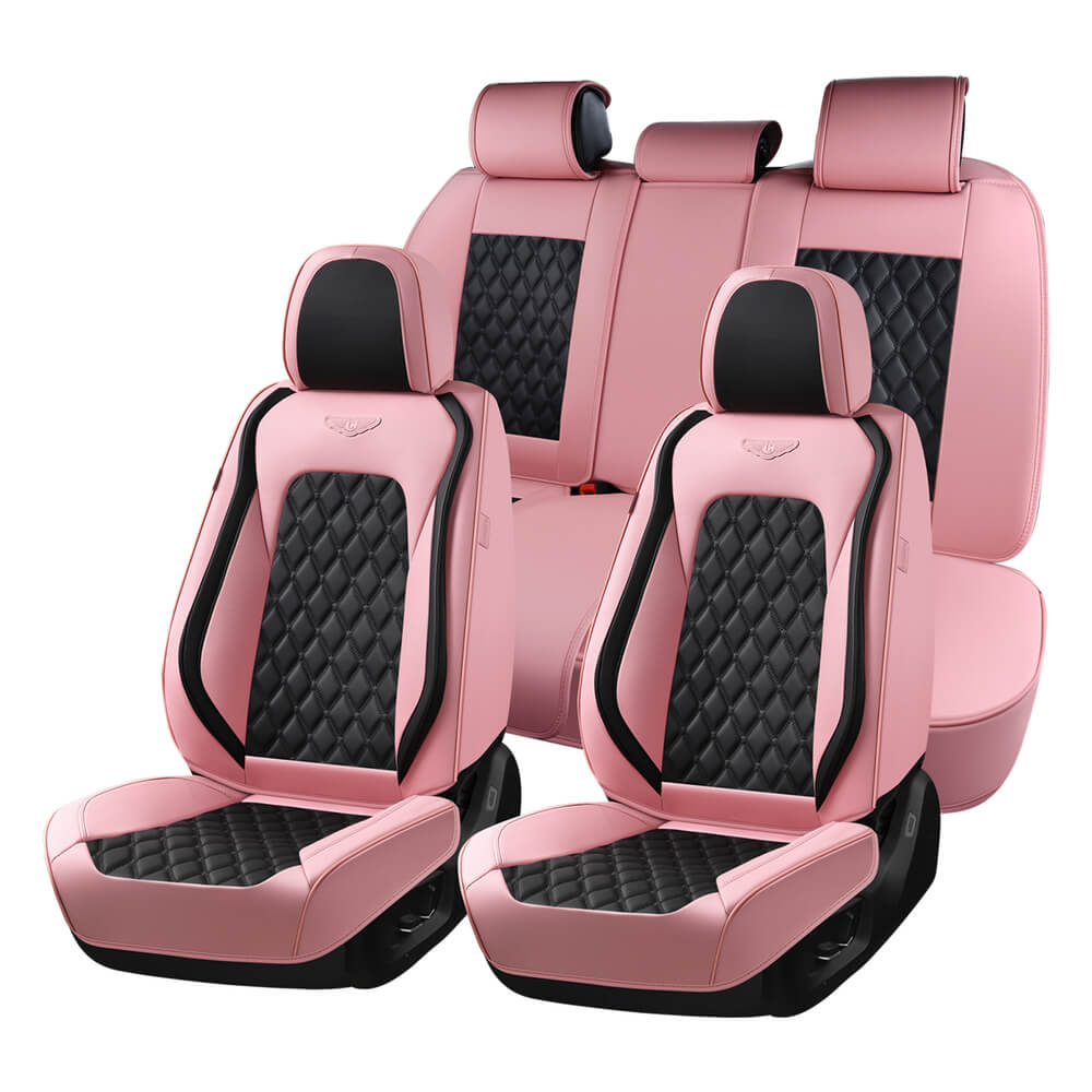Coverado Seat Covers Full Set 5 Seats Premium Faux Leather Universal Fit Seat Protectors