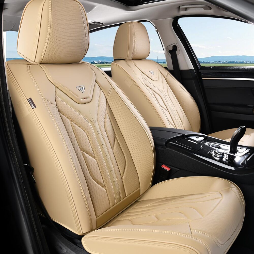 Coverado Quality Leatherette Front and Back Car Seat Covers Universal Fit Seat Protectors