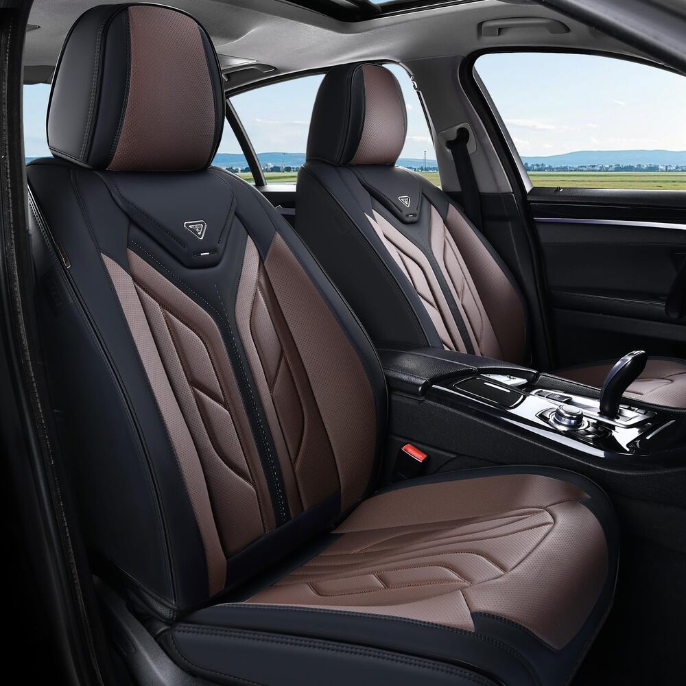 Coverado Quality Leatherette Front and Back Car Seat Covers Universal Fit Seat Protectors