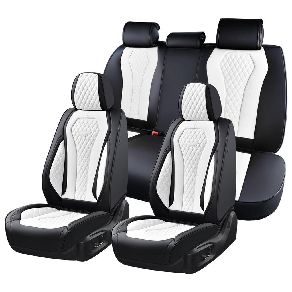 Coverado Front and Back Seat Covers for Cars Premium Leatherette Auto Seat Protectors Water Resistant Universal Fit