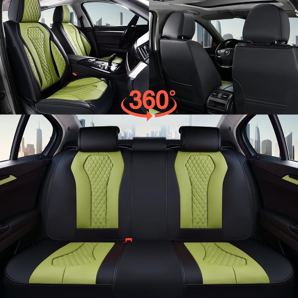 Coverado Front and Back Seat Covers for Cars Premium Leatherette Auto Seat Protectors Water Resistant Universal Fit
