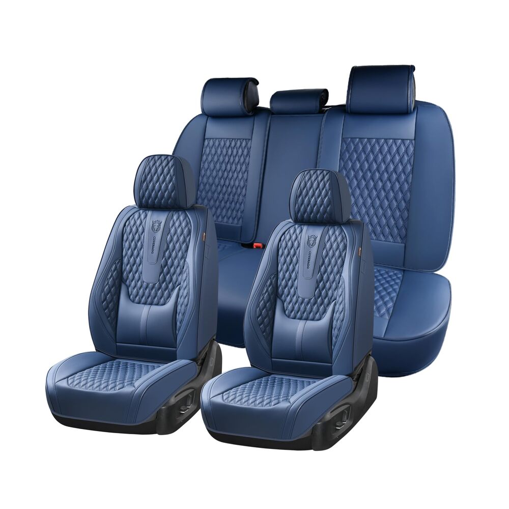 Coverado Front and Rear Car Seat Covers Universal Fit Premium Leather Water Resistant Driver Passenger Auto Seat Protectors Interior Covers