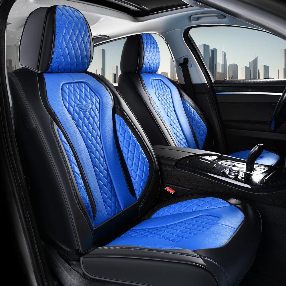 2 Seats Coverado Front Driver Passenger Premium Leather Front Car Seat Covers Water Resistant Luxury Auto Seat Protectors Universal Fit
