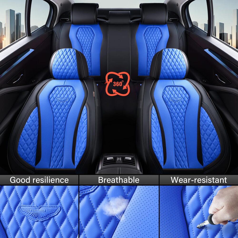2 Seats Coverado Front Driver Passenger Premium Leather Front Car Seat Covers Water Resistant Luxury Auto Seat Protectors Universal Fit