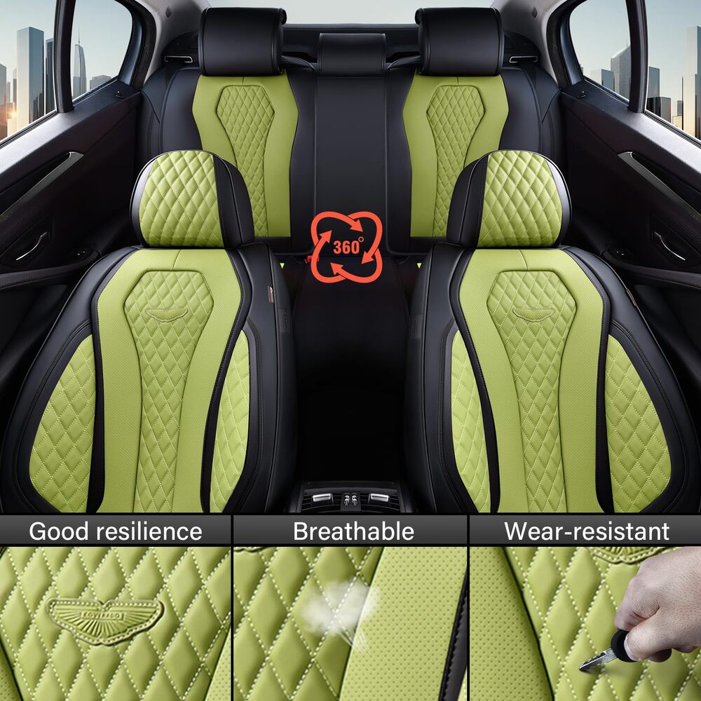 2 Seats Coverado Front Driver Passenger Premium Leather Front Car Seat Covers Water Resistant Luxury Auto Seat Protectors Universal Fit