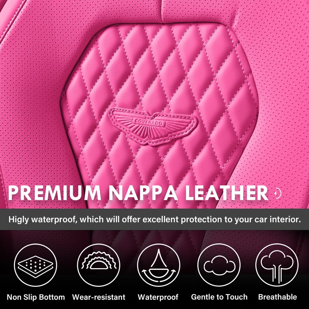 5 Seats Coverado Car Seat Covers Front and Rear Seat Full Set Premium Leather Seat Protector Universal Fit