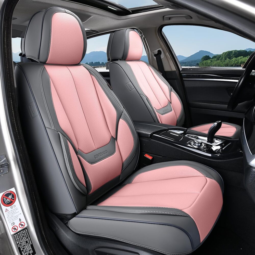 5 Seats Coverado Car Seat Covers for Cars Front and Rear Full Set with Lumbar Support Premium Leather Waterproof Auto Seat ProtectorsUniversal Fit