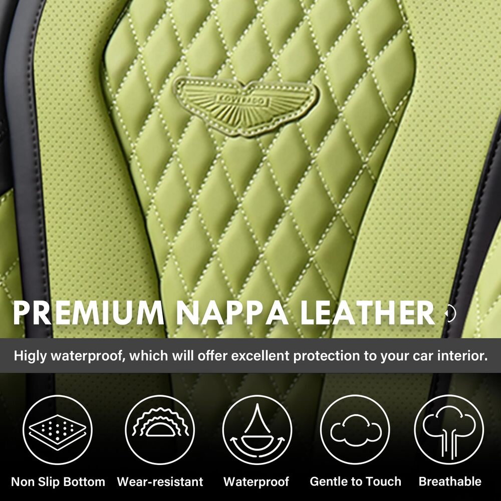 5 Seats Coverado Car Seat Covers Front and Rear Seat Full Set Premium Leather Seat Protector Universal Fit