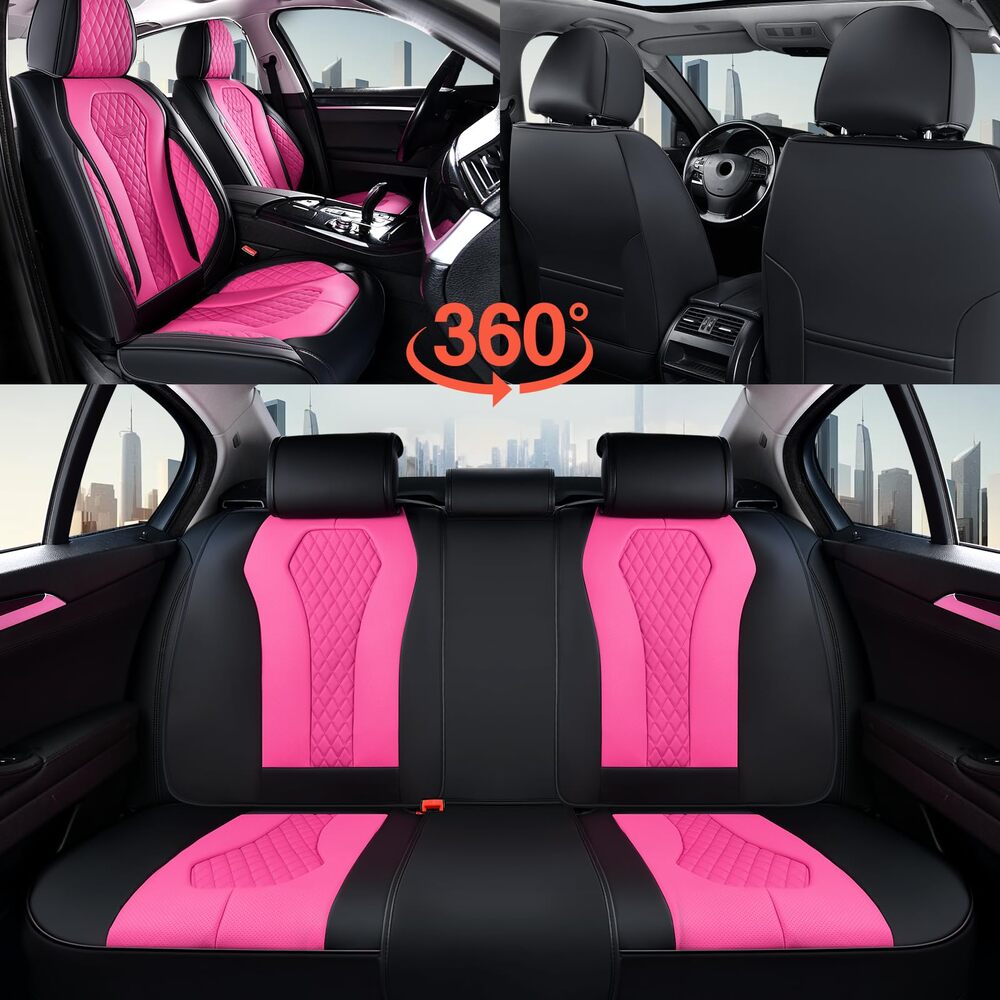 Coverado Front and Back Seat Covers for Cars Premium Leatherette Auto Seat Protectors Water Resistant Universal Fit