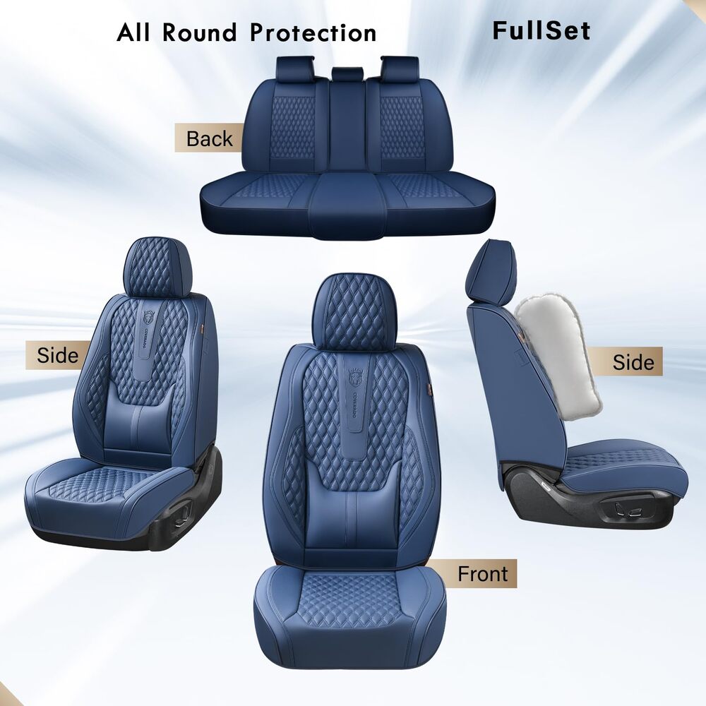 2 Seats Coverado Front Driver Passenger Car Seat Covers Back Support Premium Leather Waterproof Auto Seat Protectors Universal Fit