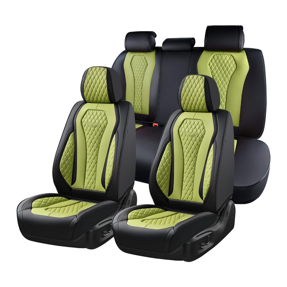 Coverado Front and Back Seat Covers for Cars Premium Leatherette Auto Seat Protectors Water Resistant Universal Fit