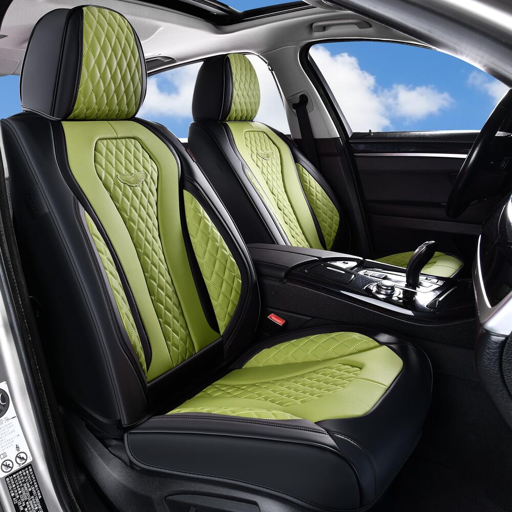 2 Seats Coverado Front Driver Passenger Premium Leather Front Car Seat Covers Water Resistant Luxury Auto Seat Protectors Universal Fit