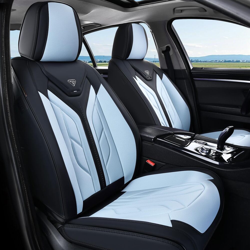 Coverado Quality Leatherette Front and Back Car Seat Covers Universal Fit Seat Protectors