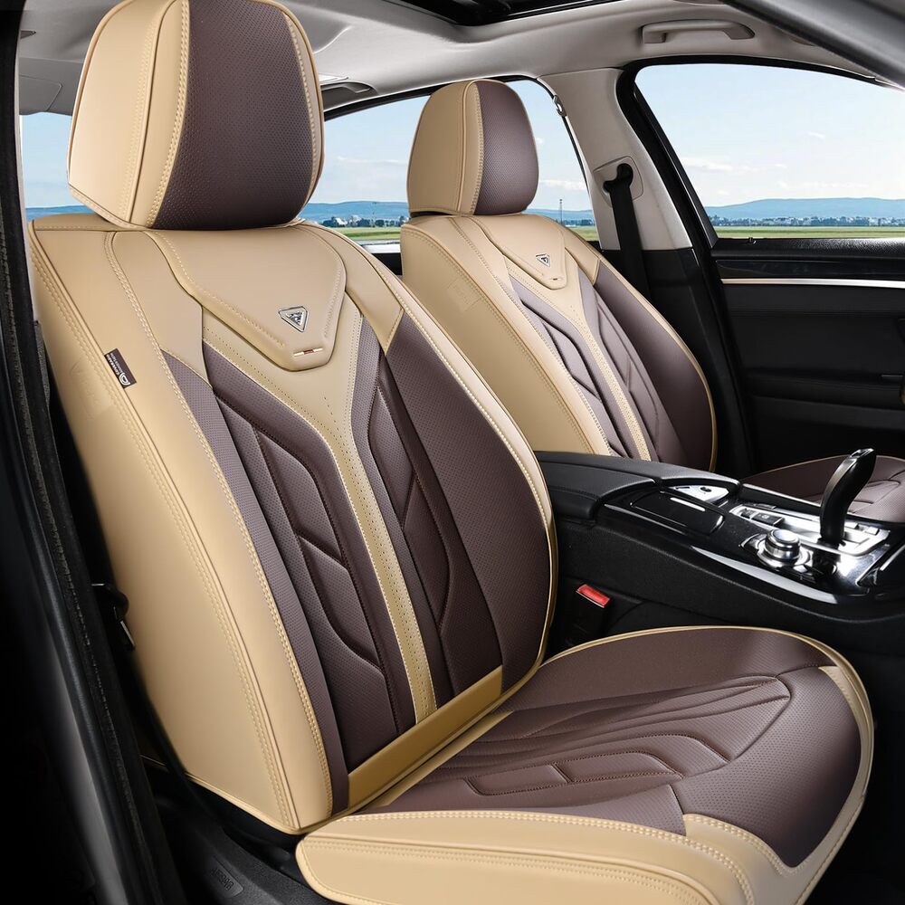 Coverado Quality Leatherette Front and Back Car Seat Covers Universal Fit Seat Protectors