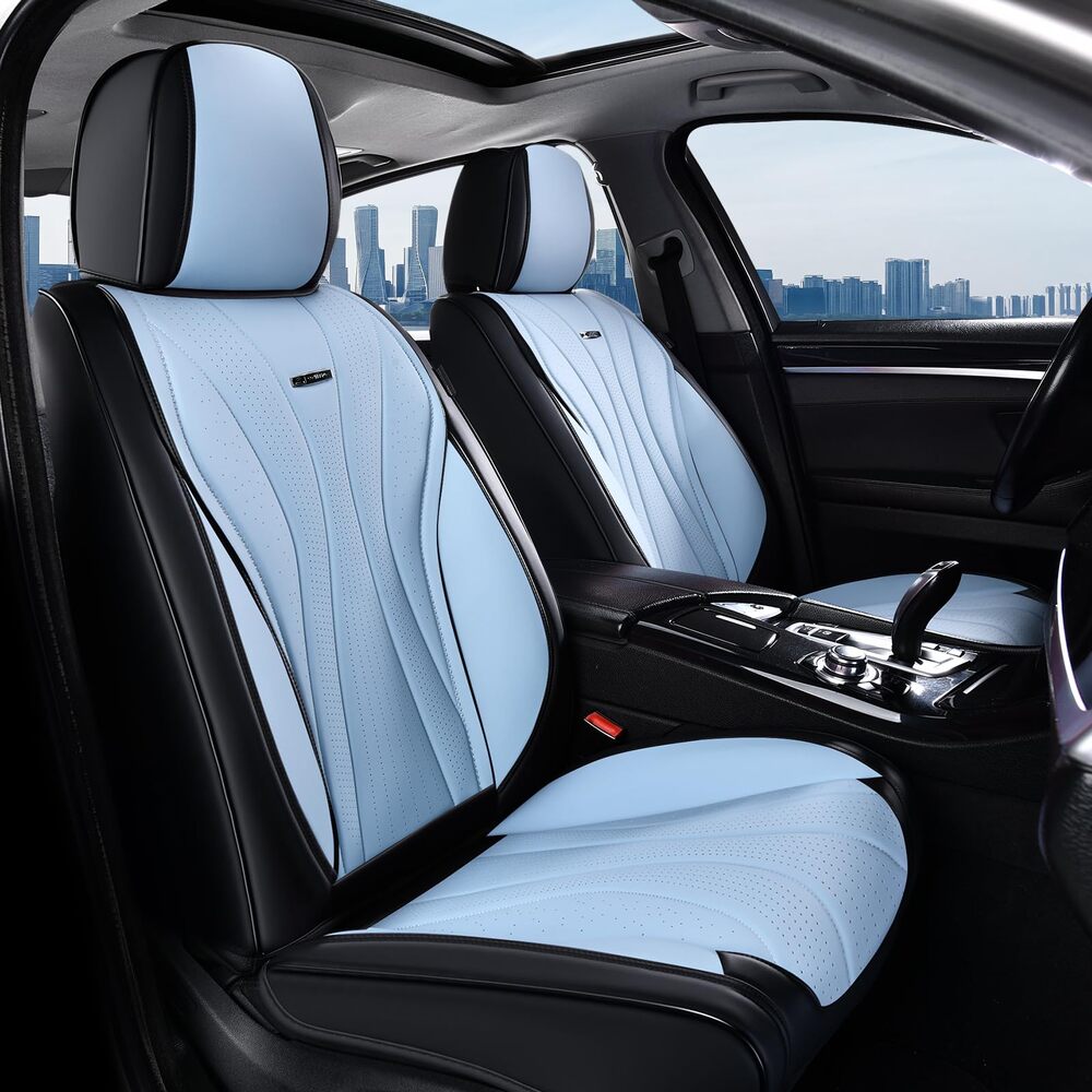 50% OFF🔥🔥 Coverado Front Car Seat Covers 2 Seats Quality Leather Universal Fit