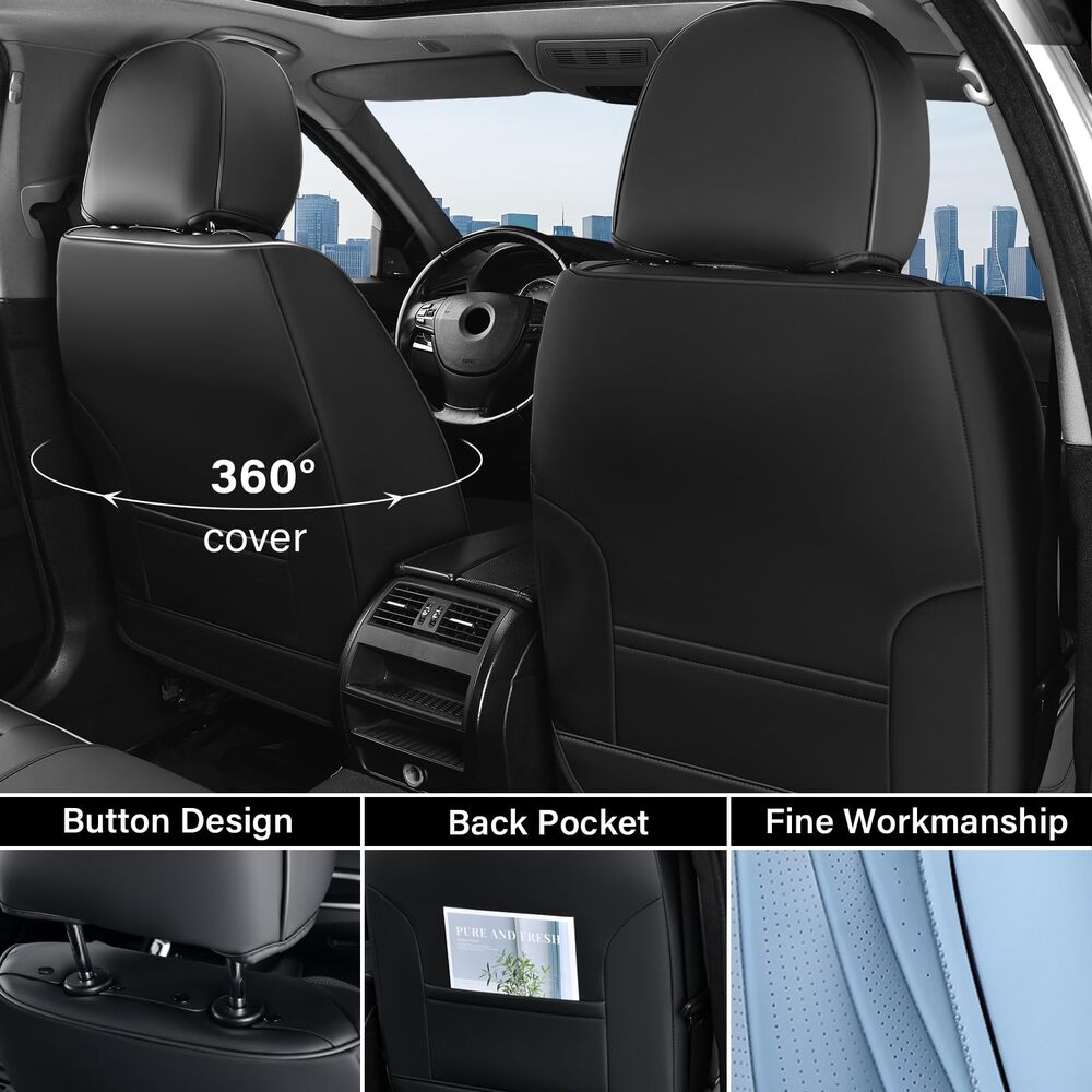 50% OFF🔥🔥 Coverado Front Car Seat Covers 2 Seats Quality Leather Universal Fit