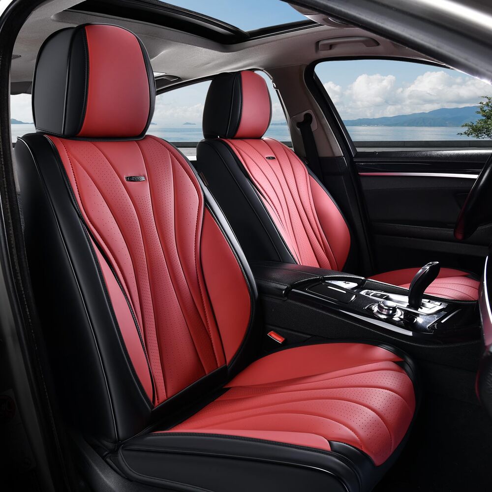 50% OFF🔥🔥 Coverado Front Car Seat Covers 2 Seats Quality Leather Universal Fit