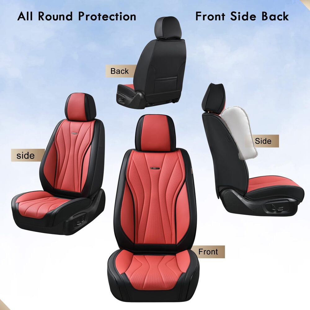 50% OFF🔥🔥 Coverado Front Car Seat Covers 2 Seats Quality Leather Universal Fit