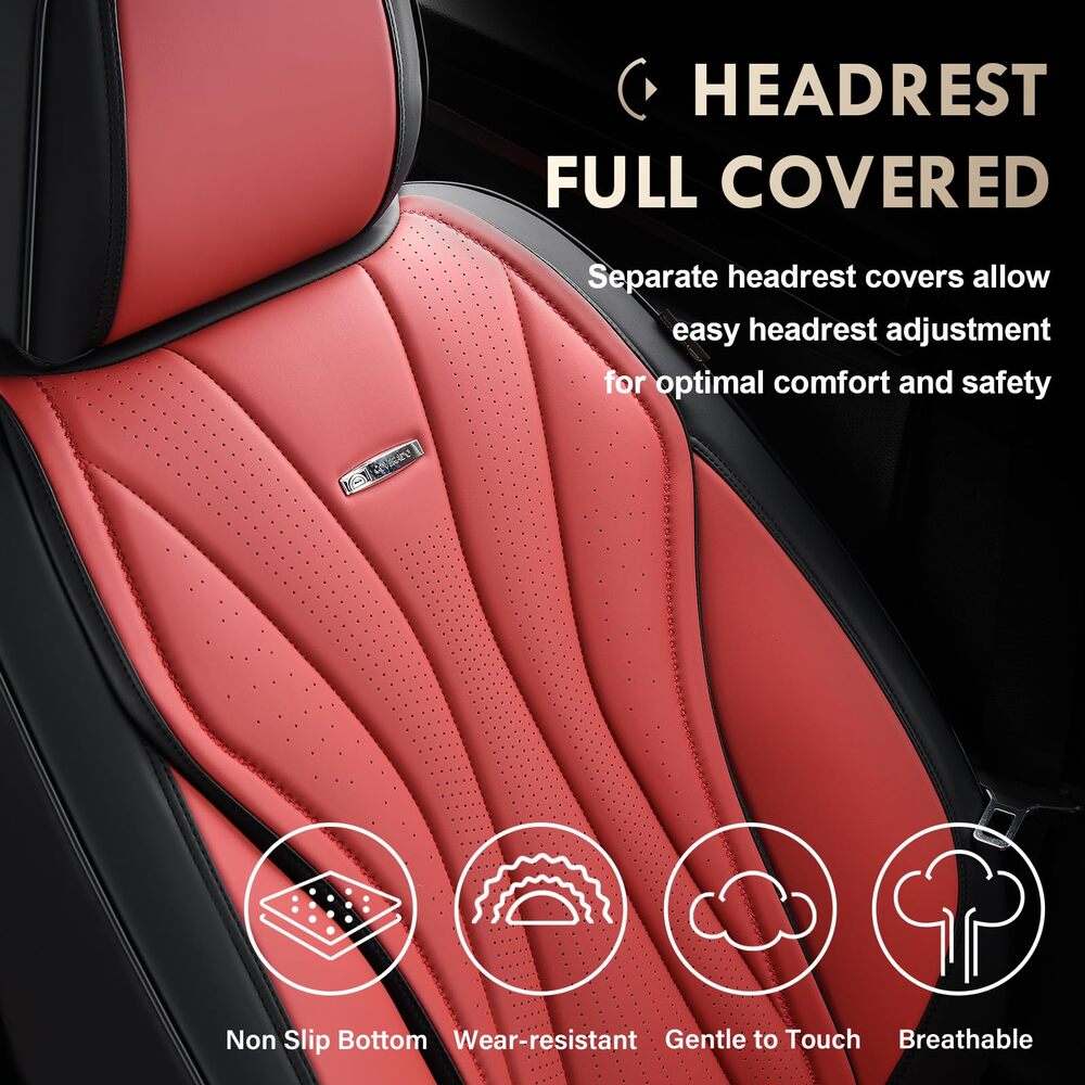 50% OFF🔥🔥 Coverado Front Car Seat Covers 2 Seats Quality Leather Universal Fit