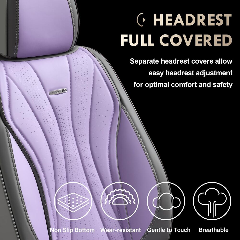 50% OFF🔥🔥 Coverado Front Car Seat Covers 2 Seats Quality Leather Universal Fit