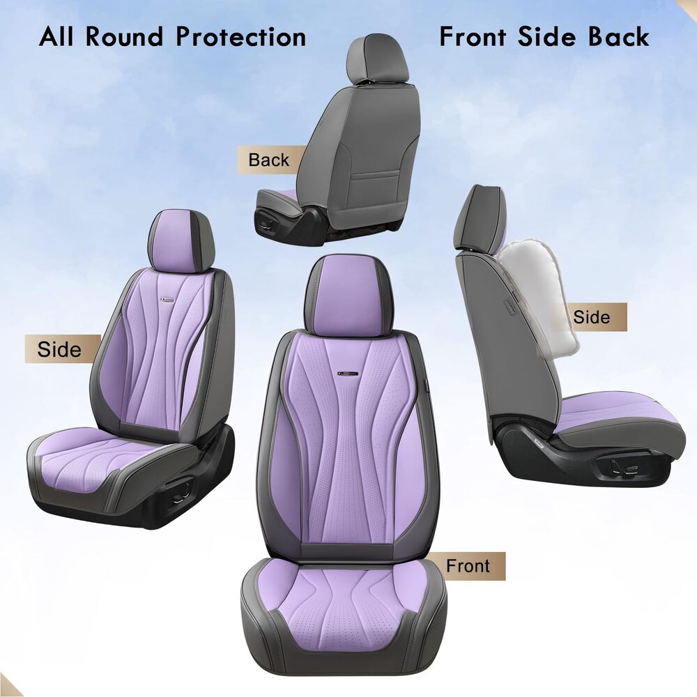 50% OFF🔥🔥 Coverado Front Car Seat Covers 2 Seats Quality Leather Universal Fit