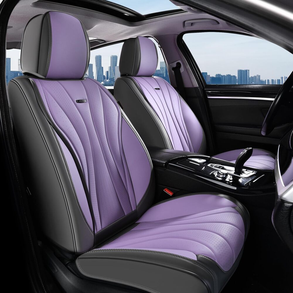 50% OFF🔥🔥 Coverado Front Car Seat Covers 2 Seats Quality Leather Universal Fit