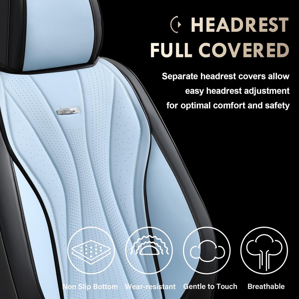 50% OFF🔥🔥 Coverado Front Car Seat Covers 2 Seats Quality Leather Universal Fit