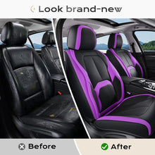 Load image into Gallery viewer, Coverado 2-Seat Front Driver Passenger Auto Seat Covers with Lumbar Support Premium Leather Seat Covers Protector for Cars Universal Fit