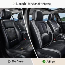 Load image into Gallery viewer, Coverado 2-Seat Front Driver Passenger Auto Seat Covers with Lumbar Support Premium Leather Seat Covers Protector for Cars Universal Fit