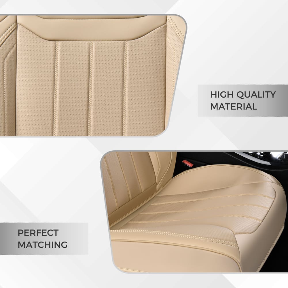 Coverado Premium Leatherette Car Seat Covers Front Seat 2 Seat and Full Set 5 Seat Protectors for SUVs Trucks Cars