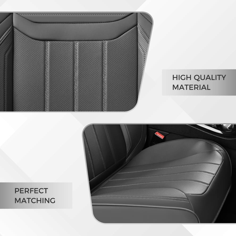 Coverado Premium Leatherette Car Seat Covers Front Seat 2 Seat and Full Set 5 Seat Protectors for SUVs Trucks Cars