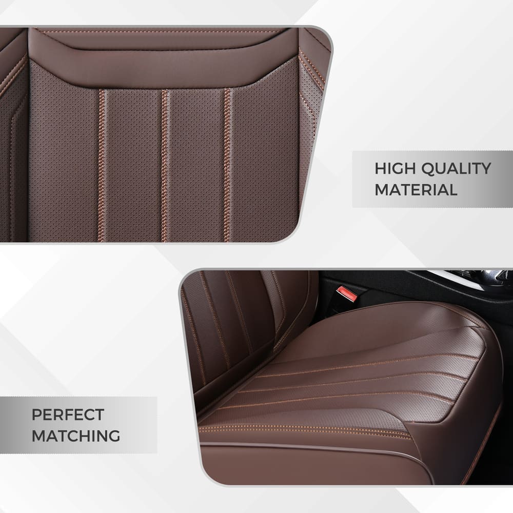 Coverado Premium Leatherette Car Seat Covers Front Seat 2 Seat and Full Set 5 Seat Protectors for SUVs Trucks Cars